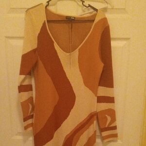 Missoni Abstract Knit Dress - Brown and Cream